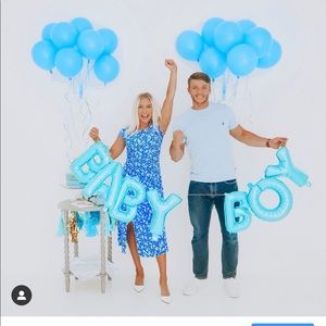 Blue floral midi dress